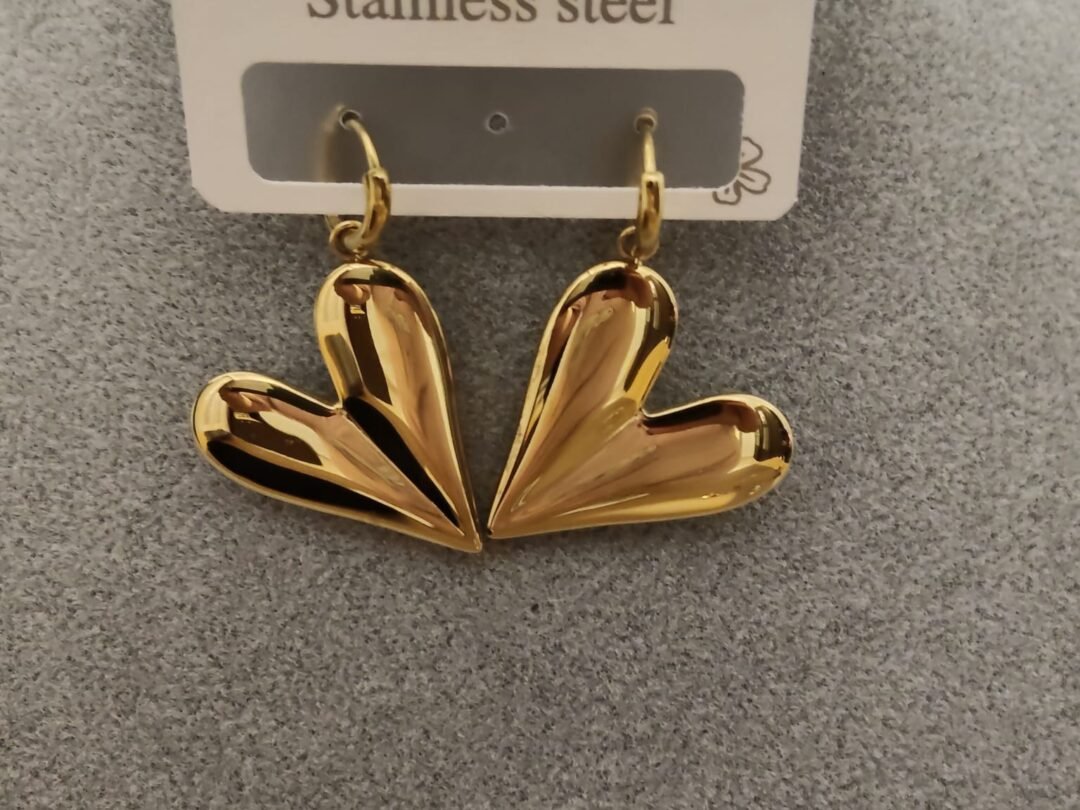 Ατσάλινα σκουλαρίκια σε σχήμα καρδιάς