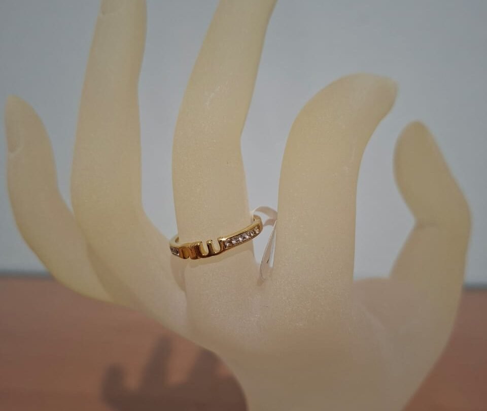 Ατσάλινο δαχτυλίδι (Νο 7–9), χρυσό & ασημί