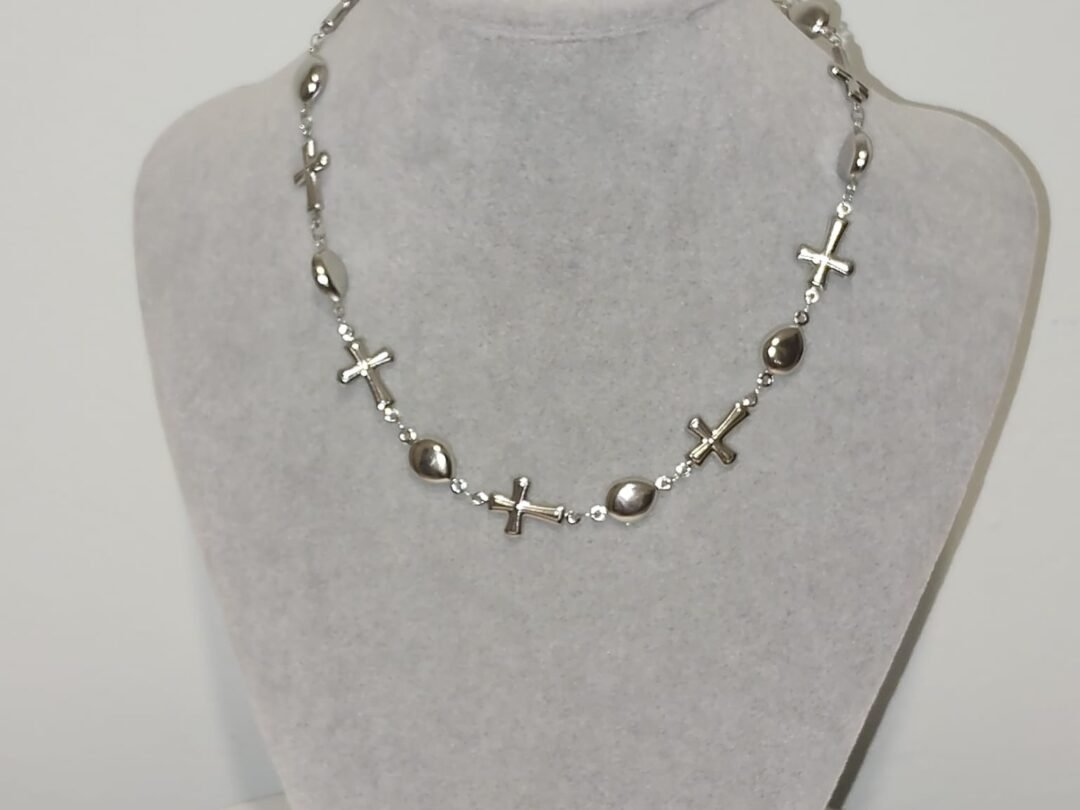 Ατσάλινο κολιέ σε χρυσό και ασημί χρώμα