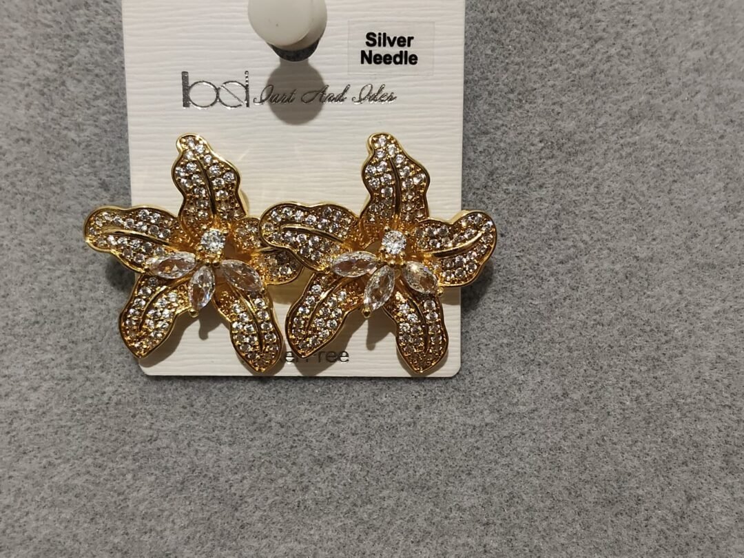 Σκουλαρίκια με ζιργκόν σχέδιο λουλούδι