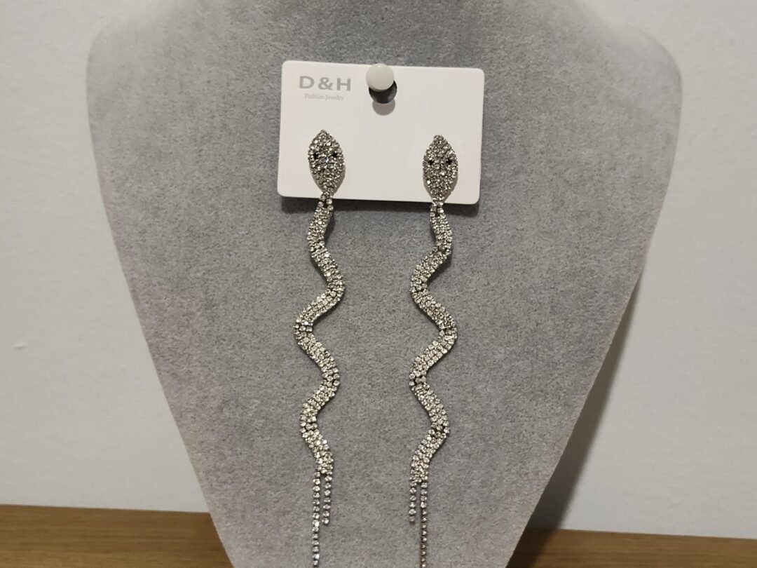 Σκουλαρίκια σχέδιο φίδι με ζιργκονάκια